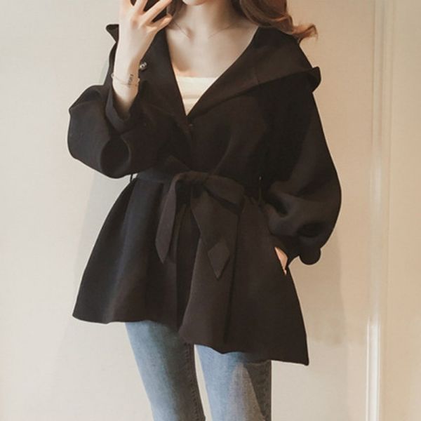 womentrench korea style coat waist bow belt loose black pink spring autumn fashion female casual elegant soft long coat, Tan;black
womentrench korea style coat waist bow belt loose black pink spring autumn fashion female casual elegant soft long coat, Tan;black