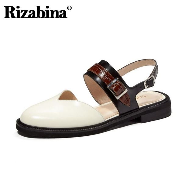rizabina women genuine leather sandals round toe flat heel buckle strap slingback retro vintage shoes footwear size 34-40, Black
rizabina women genuine leather sandals round toe flat heel buckle strap slingback retro vintage shoes footwear size 34-40, Black