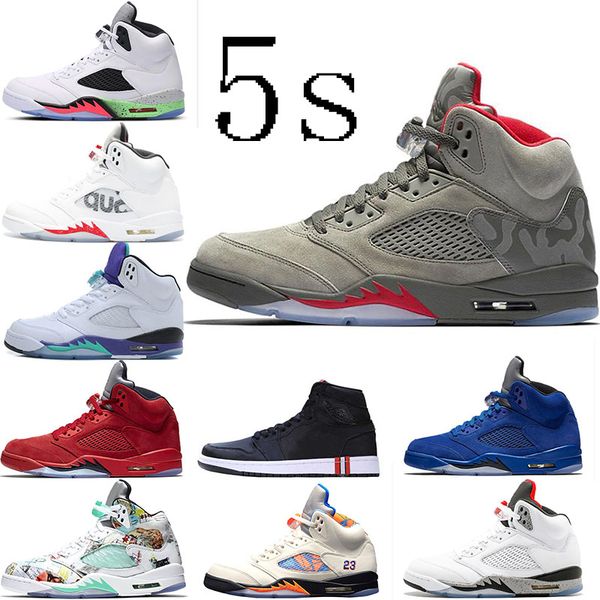 jumpman 5 psg pairs basketball shoes 5s og1 space jam camo grey bred toe fire red black metallic sliver mens sports sneakers, White;red
jumpman 5 psg pairs basketball shoes 5s og1 space jam camo grey bred toe fire red black metallic sliver mens sports sneakers, White;red
