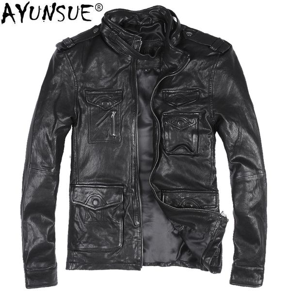 ayunsue genuine leather jacket men real sheepskin coat motorcycle jacket man vintage leather jackets veste cuir homme 813 kj1932, Black
ayunsue genuine leather jacket men real sheepskin coat motorcycle jacket man vintage leather jackets veste cuir homme 813 kj1932, Black