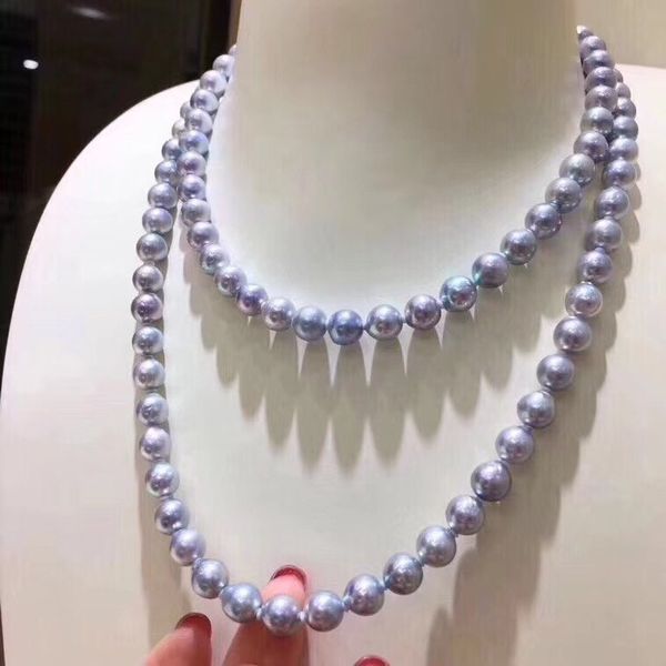 d301 fine jewelry natural fresh water gray pearls sweaters chain 7-8mm necklaces for women fine pearls necklaces, Silver
d301 fine jewelry natural fresh water gray pearls sweaters chain 7-8mm necklaces for women fine pearls necklaces, Silver
