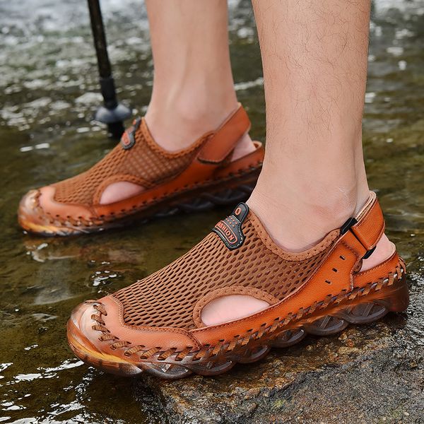2020 new summer sandals men's shoes fashion genuine leather casual light mesh loafer breathable holes male flats shoes drop ship, Black
2020 new summer sandals men's shoes fashion genuine leather casual light mesh loafer breathable holes male flats shoes drop ship, Black
