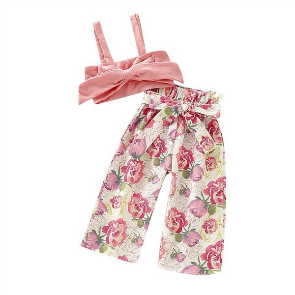 sweet toddler baby girls clothes sets pink bow sling vest flowers long pants 2pcs outfits summer, White
sweet toddler baby girls clothes sets pink bow sling vest flowers long pants 2pcs outfits summer, White