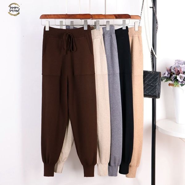 casual women harem pants loose trousers for women knitted pants autumn winter solid color sweater trousers with pockets, Black;white
casual women harem pants loose trousers for women knitted pants autumn winter solid color sweater trousers with pockets, Black;white