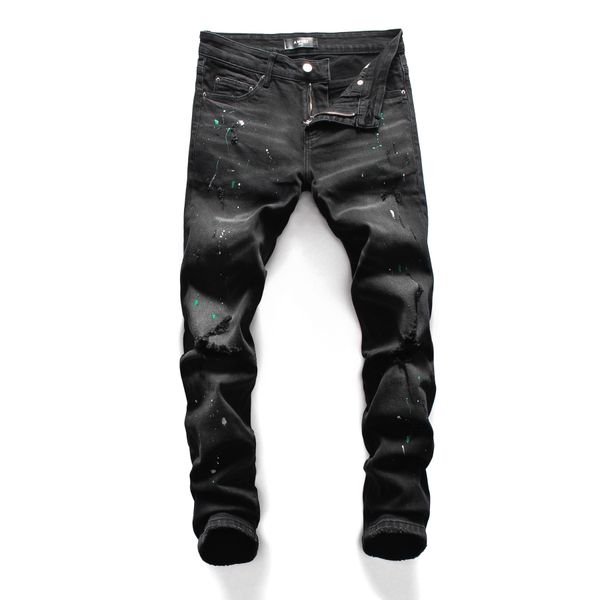 unique mens distressed ripped black skinny jeans fashion designer slim fit washed motocycle denim pants panelled hip hop biker trousers, Blue
unique mens distressed ripped black skinny jeans fashion designer slim fit washed motocycle denim pants panelled hip hop biker trousers, Blue