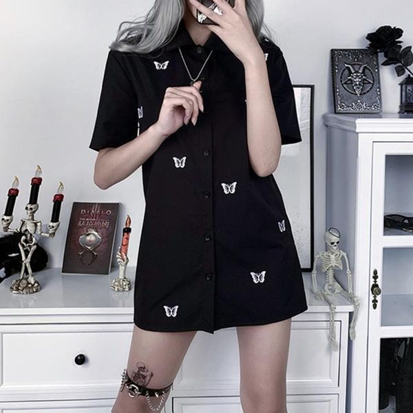 janpen women blouse goth butterfly print single-breasted casual loose long shirt young girl cool hight street fashion top, White
janpen women blouse goth butterfly print single-breasted casual loose long shirt young girl cool hight street fashion top, White