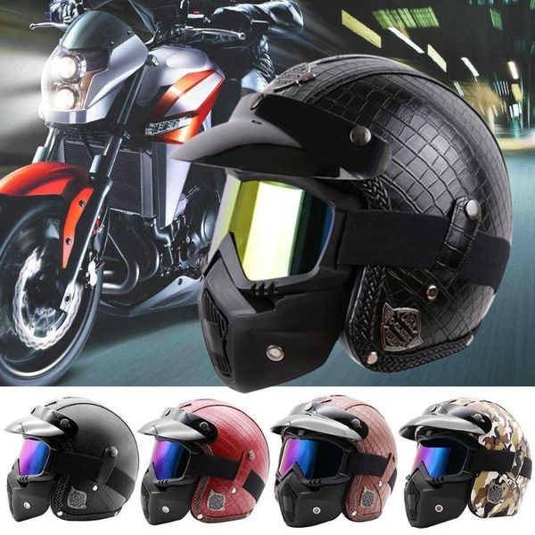 pu leather + abs shell with mask goggles leather helmet breathable lined helmet anti-impact motorcycle
pu leather + abs shell with mask goggles leather helmet breathable lined helmet anti-impact motorcycle