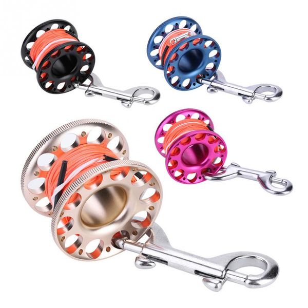 30m 98ft aluminum diving spool rope finger reel with -line snap bolt for underwater safety core double hook buckle
30m 98ft aluminum diving spool rope finger reel with -line snap bolt for underwater safety core double hook buckle