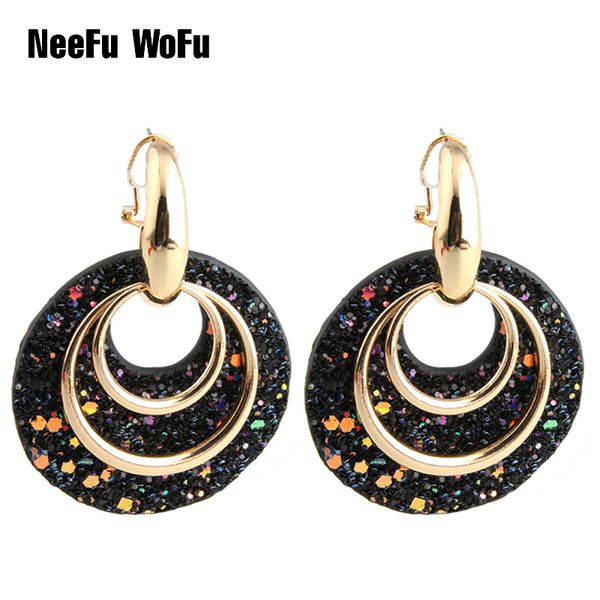 neefu wofu earrings for woman flash leather drop big round dangle zinc alloy large long brinco ear accessories oorbellen, Golden
neefu wofu earrings for woman flash leather drop big round dangle zinc alloy large long brinco ear accessories oorbellen, Golden
