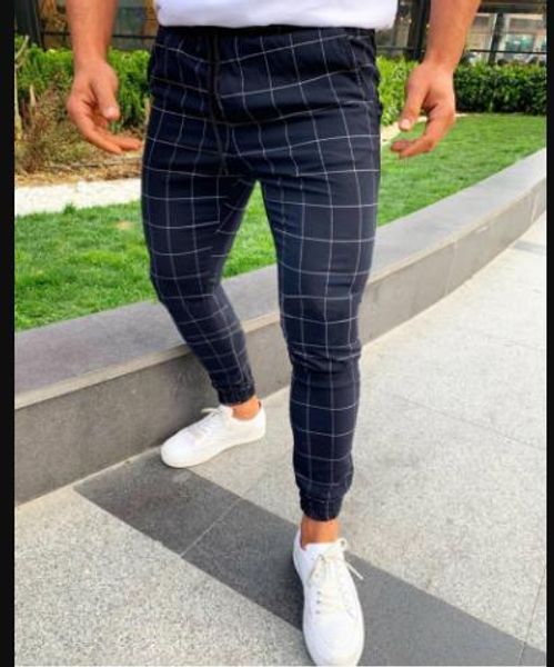 plaid print mens designer pants casual male drawstring skinny pencil pants casual mens trousers new arrival, Black
plaid print mens designer pants casual male drawstring skinny pencil pants casual mens trousers new arrival, Black