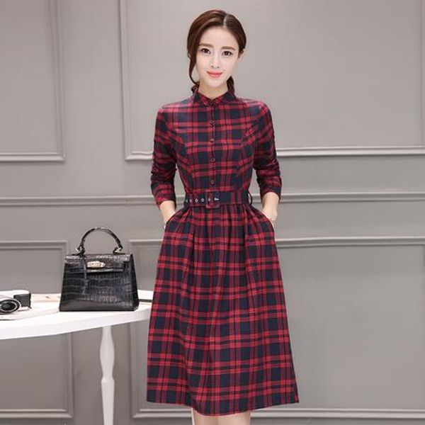 plus size female fall vestidos 2020 new spring and autumn casual clothes women long sleeve green/red plaid shirt skirts ah406, Black
plus size female fall vestidos 2020 new spring and autumn casual clothes women long sleeve green/red plaid shirt skirts ah406, Black