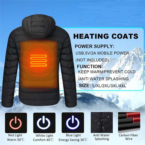 men women heated outdoor vest coat usb electric battery long sleeves heating hooded jacket warm winter thermal clothing skiing
men women heated outdoor vest coat usb electric battery long sleeves heating hooded jacket warm winter thermal clothing skiing