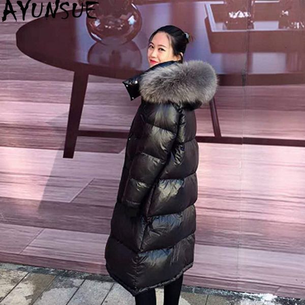 ayunsue winter coat women white duck down coat raccoon fur collar hooded women jacket korean puffer jacket casaco yy1340, Black
ayunsue winter coat women white duck down coat raccoon fur collar hooded women jacket korean puffer jacket casaco yy1340, Black