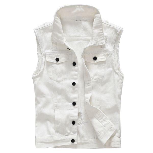 men's vests sokotoo slim fit white denim vest black buttons holes ripped jean waistcoat tank top, Black;white
men's vests sokotoo slim fit white denim vest black buttons holes ripped jean waistcoat tank top, Black;white