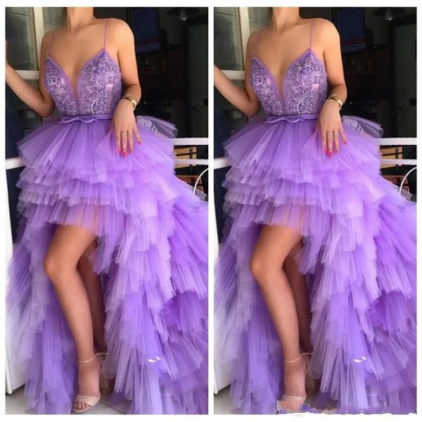 2019 new ball gown prom dresses spaghetti lace tulle appliques beading sleeveless high-low putty custom party gowns evening dress wear, Black
2019 new ball gown prom dresses spaghetti lace tulle appliques beading sleeveless high-low putty custom party gowns evening dress wear, Black