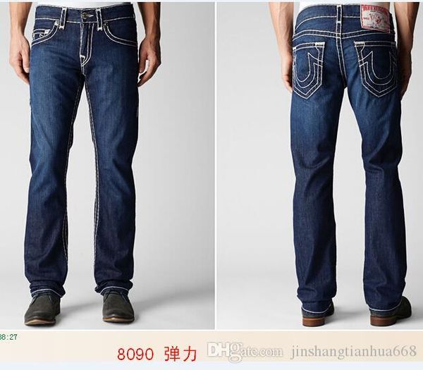 2019 new men true jeans trousers denim designers dark solid color straight tr true jeans for men true pants t27, White;black
2019 new men true jeans trousers denim designers dark solid color straight tr true jeans for men true pants t27, White;black