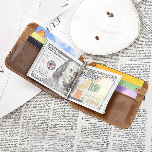 2019 vintage wallet brand men's small pocket money clip real genuine cow leather credit id holder for men retro billfolds purse, Black
2019 vintage wallet brand men's small pocket money clip real genuine cow leather credit id holder for men retro billfolds purse, Black