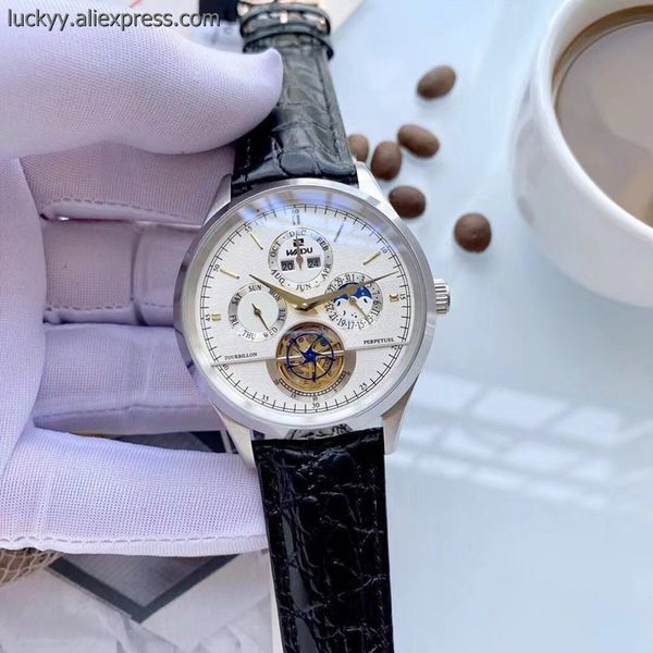 new 43mm men's multifunction automatic mechanical watch gold silver stainless steel casual watch a161, Slivery;brown
new 43mm men's multifunction automatic mechanical watch gold silver stainless steel casual watch a161, Slivery;brown