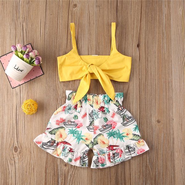 clothing sets toddler girls summer sweet outfit set spaghetti straps tie up tube + flower short pant 2 piece suits, White
clothing sets toddler girls summer sweet outfit set spaghetti straps tie up tube + flower short pant 2 piece suits, White