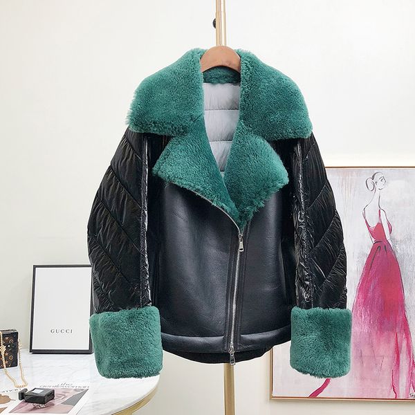 fur down coat women winter thick warm genuine sheepskin shearing fur one piece down coat fashion loose design npi 90216b, Black
fur down coat women winter thick warm genuine sheepskin shearing fur one piece down coat fashion loose design npi 90216b, Black