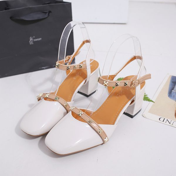 designer rivets party women luxury fashion sandal slides high heels wedding shoes square head word buckle with hollow thick sandals, Black
designer rivets party women luxury fashion sandal slides high heels wedding shoes square head word buckle with hollow thick sandals, Black