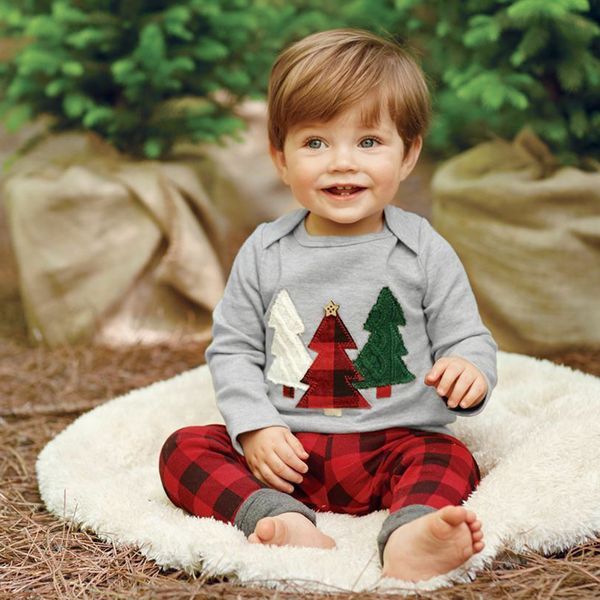 2pcs toddler baby boys christmas clothes long sleeve t-shirt plaid pants leggings xmas outfits christmas children's clothing, White
2pcs toddler baby boys christmas clothes long sleeve t-shirt plaid pants leggings xmas outfits christmas children's clothing, White