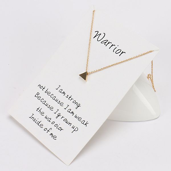 gold silver color geometric triangle necklace pendant collar chain necklace with card for women party jewelry
gold silver color geometric triangle necklace pendant collar chain necklace with card for women party jewelry