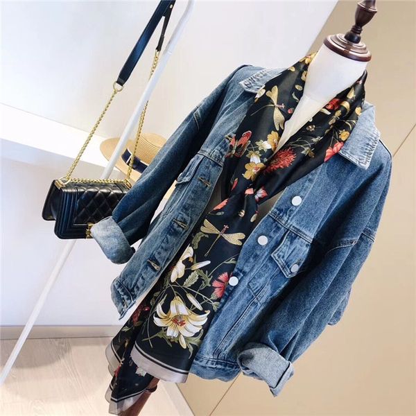 silk scarf for women 2019 spring brand floral flower long scarves wrap with tag 180x90cm shawl, Blue;gray
silk scarf for women 2019 spring brand floral flower long scarves wrap with tag 180x90cm shawl, Blue;gray