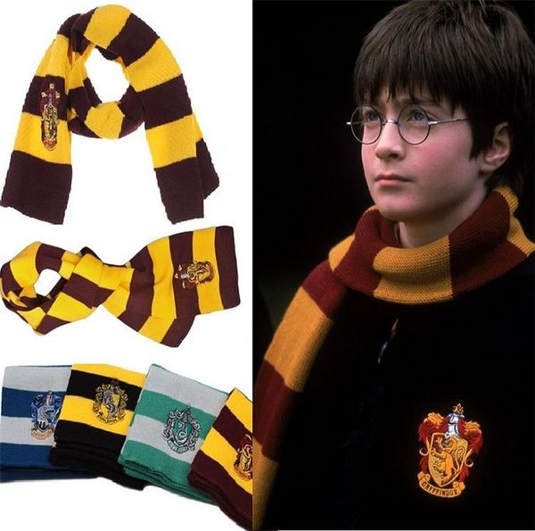 

4 colors scarves college scarf harry potter scarves gryffindor series scarf with badge cosplay knit scarves halloween costumes, Blue;gray