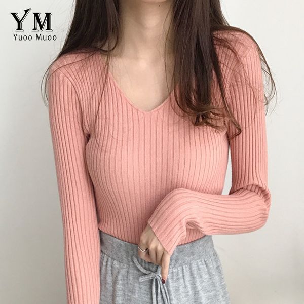 yuoomuoo 2019 v neck autumn sweater women casual pink sweater pullover winter women knitwear ladies jumpers, White;black
yuoomuoo 2019 v neck autumn sweater women casual pink sweater pullover winter women knitwear ladies jumpers, White;black