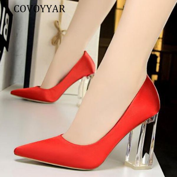 covoyyar 2019 elegant solid women pumps pointed toe lady transparent square high heels party shoes woman big size 34-43 whh159, Black
covoyyar 2019 elegant solid women pumps pointed toe lady transparent square high heels party shoes woman big size 34-43 whh159, Black