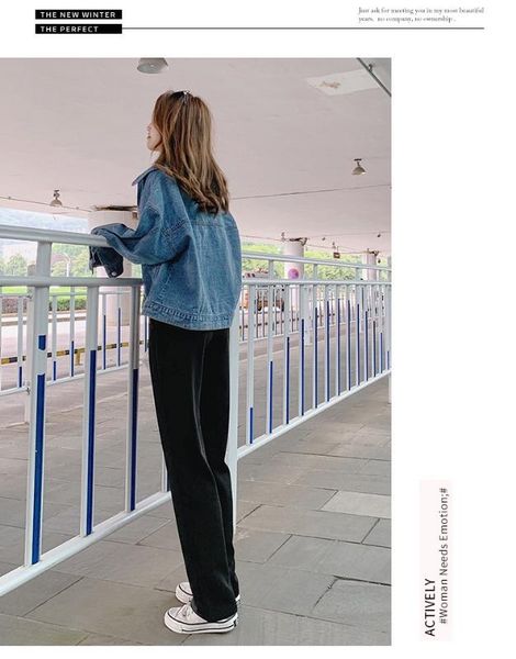 a269-summer trendy one button skinny pants wide leg pants, Black