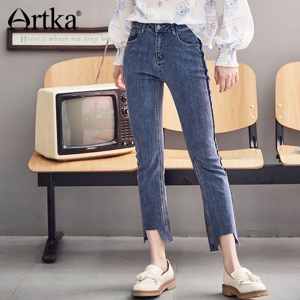 artka spring new women jeans casual loose mid-waist pocket cotton striped pants lady cotton ankle-length denim pants k810182c, Blue
artka spring new women jeans casual loose mid-waist pocket cotton striped pants lady cotton ankle-length denim pants k810182c, Blue