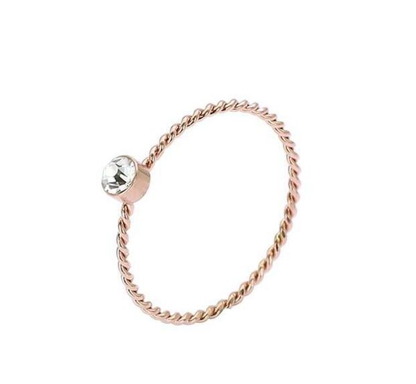 wholesale 316 stainless steel twisted rope design textured ring for women single crystal ring high polished rose gold plated fashion rings, Silver
wholesale 316 stainless steel twisted rope design textured ring for women single crystal ring high polished rose gold plated fashion rings, Silver