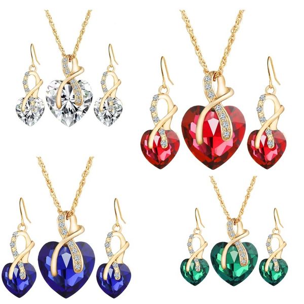 feecolor 1set crystal heart necklace earring jewelry set love shiny goldplated necklaces earrings woman romantic, Silver
feecolor 1set crystal heart necklace earring jewelry set love shiny goldplated necklaces earrings woman romantic, Silver