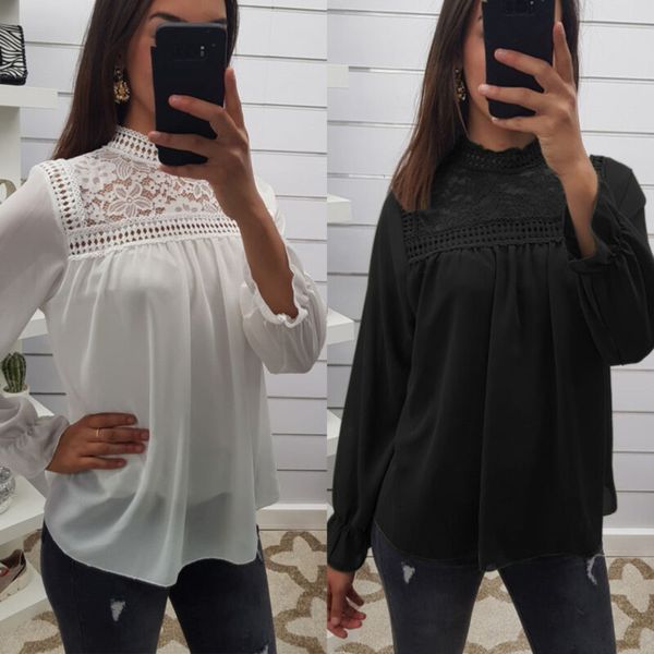 office ladies women long sleeve black/white hollow out lace puff sleeve turtleneck casual loose holiday work blouses shirts
office ladies women long sleeve black/white hollow out lace puff sleeve turtleneck casual loose holiday work blouses shirts