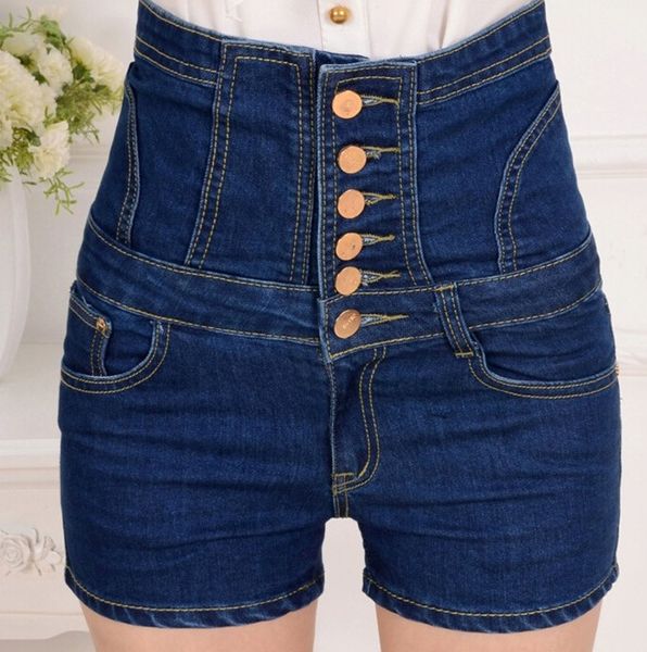 dark color summer high waist abdomen drawing denim shorts plus size female shorts breasted lacing slim denim ta1972, Blue
dark color summer high waist abdomen drawing denim shorts plus size female shorts breasted lacing slim denim ta1972, Blue