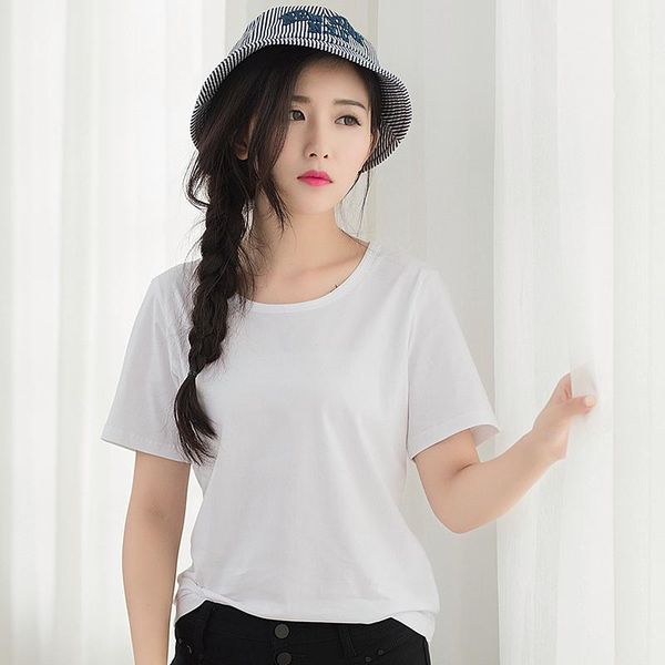 2020 t shirt women cotton beige female tshirt, White
2020 t shirt women cotton beige female tshirt, White