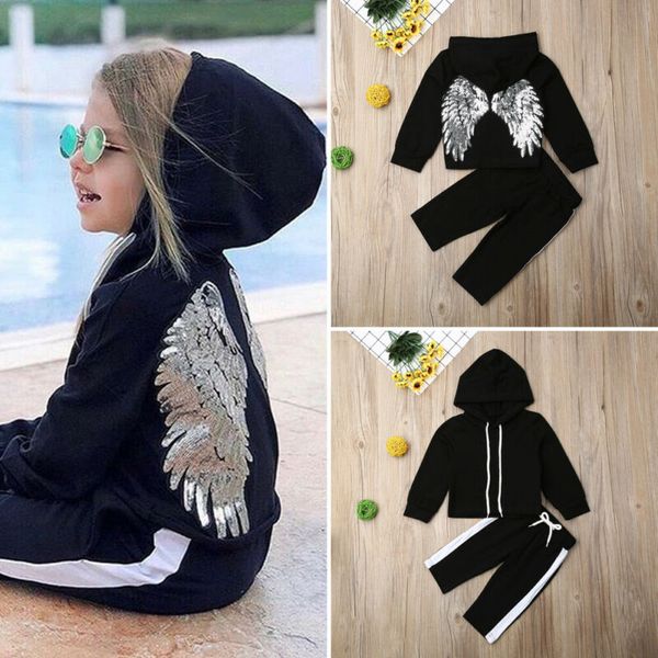 2pcs baby girls outfits suit fashion sequin wings printed toddler kids tracksuit hooded +pants children winter clothes set, White
2pcs baby girls outfits suit fashion sequin wings printed toddler kids tracksuit hooded +pants children winter clothes set, White