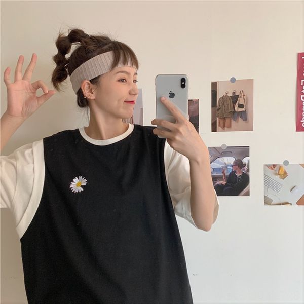 fake two clothing short-sleeved t-shirt women's 2020 summer clothes ins loose fat mm large size bf slim half-sleeve top, White
fake two clothing short-sleeved t-shirt women's 2020 summer clothes ins loose fat mm large size bf slim half-sleeve top, White