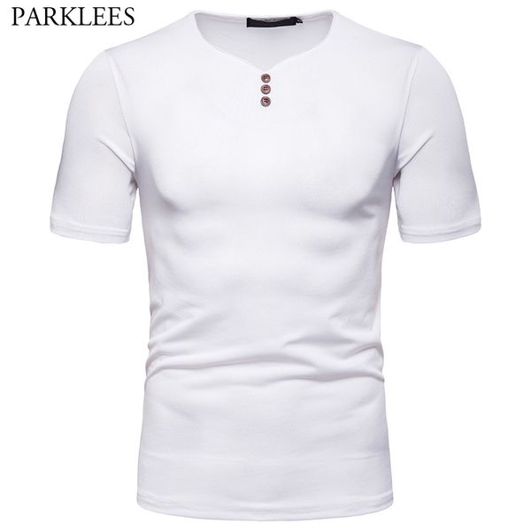 mens casual v neck button t shirt men slim muscle tees 2019 brand new slim fit short sleeve t-shirt men camisetas hombre, White;black
mens casual v neck button t shirt men slim muscle tees 2019 brand new slim fit short sleeve t-shirt men camisetas hombre, White;black