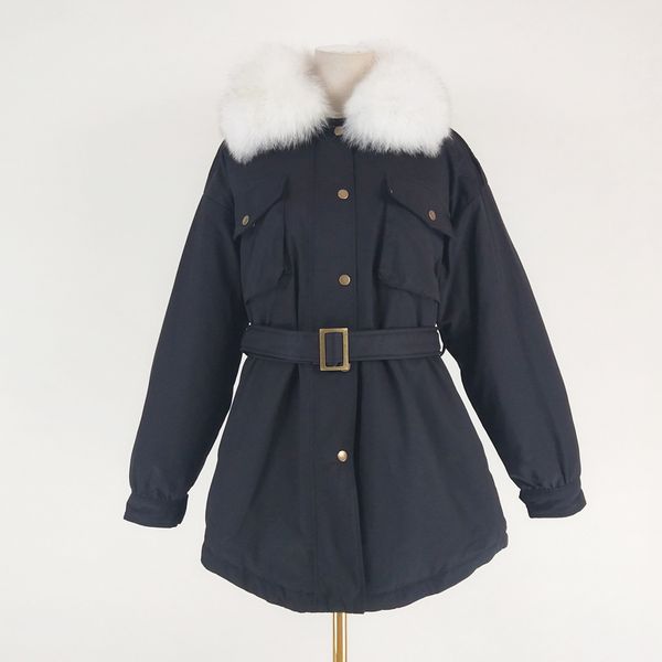 parkas real fur women coat winter 2019 new slim white down jacket with belt oversized natural genuine fur collar thick warm, Black
parkas real fur women coat winter 2019 new slim white down jacket with belt oversized natural genuine fur collar thick warm, Black