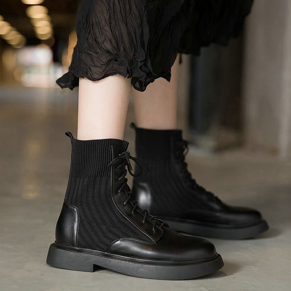 eshtonshero women's female woman ankle boots shoes winter genuine leather lace up shoes punk plus casual riding botas size 3-9, Black
eshtonshero women's female woman ankle boots shoes winter genuine leather lace up shoes punk plus casual riding botas size 3-9, Black