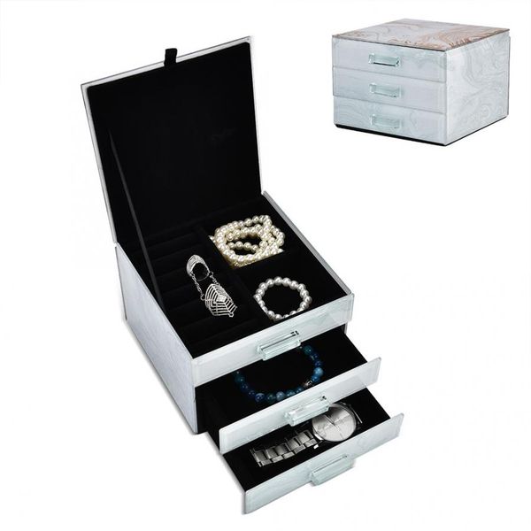 practical glass marble pattern jewelry display box three layer earrings ring necklace jewelry storage case holder organizer a, Pink;blue
practical glass marble pattern jewelry display box three layer earrings ring necklace jewelry storage case holder organizer a, Pink;blue