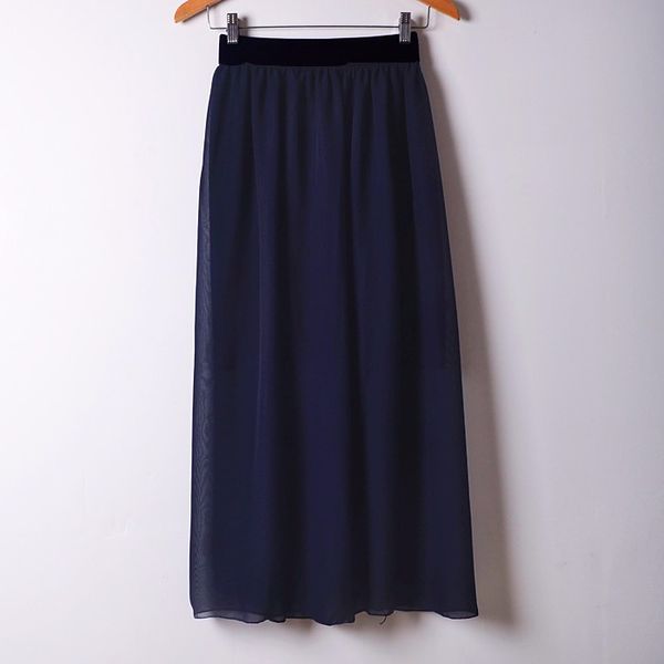 2019 summer fashion bohemian double layer chiffon pleated elastic waist long maxi skirt drop shipping, Black
2019 summer fashion bohemian double layer chiffon pleated elastic waist long maxi skirt drop shipping, Black