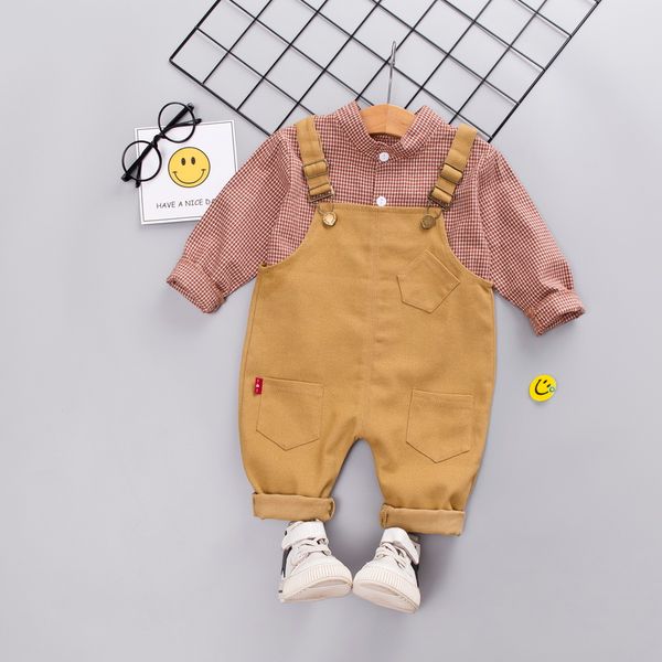 autumn baby boy clothes cute plaid print long sleeve shirt blouse suspenders trousers casual kids clothes spring 2pcs, White
autumn baby boy clothes cute plaid print long sleeve shirt blouse suspenders trousers casual kids clothes spring 2pcs, White