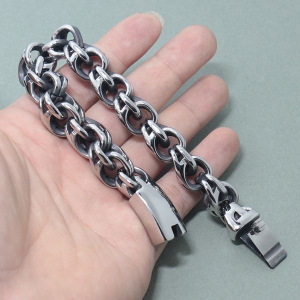 fashion vintage 13mm chain stainless steel bracelet for men mens bracelets 2020 friendship male jewelry accessories, Black
fashion vintage 13mm chain stainless steel bracelet for men mens bracelets 2020 friendship male jewelry accessories, Black
