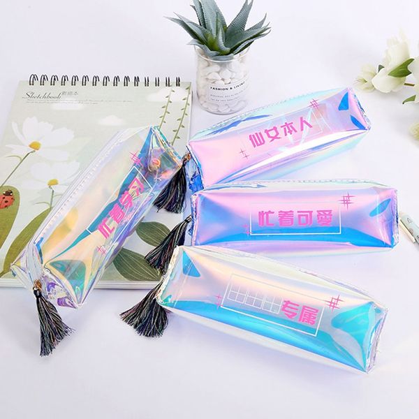 1pc portable cylindrical fringed hologram color mini pencil case zipper pouch makeup cosmetic storage laser school pen bag
1pc portable cylindrical fringed hologram color mini pencil case zipper pouch makeup cosmetic storage laser school pen bag