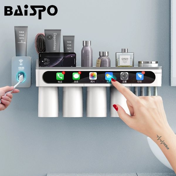baispo magnetic adsorption toothbrush holder inverted cup wall mount bathroom cleanser storage rack bathroom accessories set
baispo magnetic adsorption toothbrush holder inverted cup wall mount bathroom cleanser storage rack bathroom accessories set