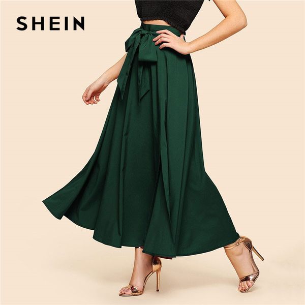 shein green elegant bow knot front flare maxi skirt 2019 spring women high waist plain vintage full length party skirt, Black;gray
shein green elegant bow knot front flare maxi skirt 2019 spring women high waist plain vintage full length party skirt, Black;gray